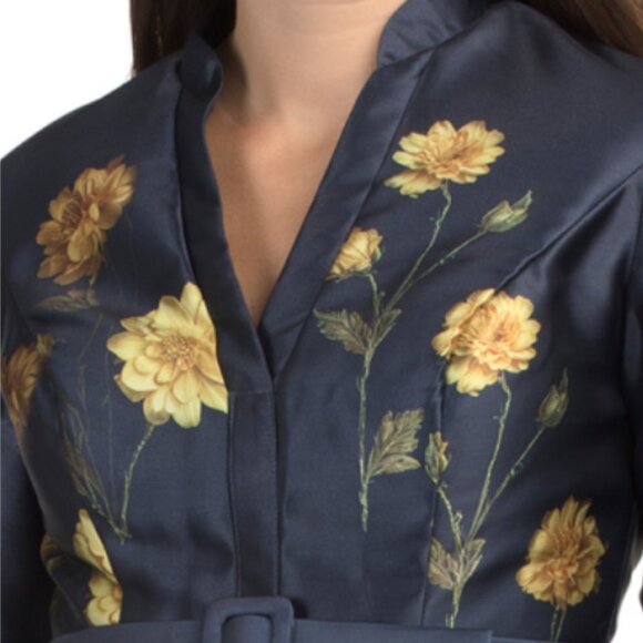 RENE BY RENE RUIZ Bell Sleeve Floral Print Mikado Gown - Picture 3 of 5